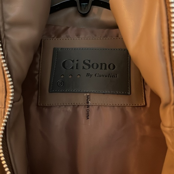 Faux Leather Puffer Jacket - Picture 3 of 4